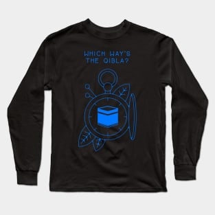 Which Way's The Qibla? Night Blue Long Sleeve T-Shirt